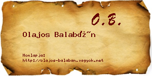 Olajos Balabán névjegykártya